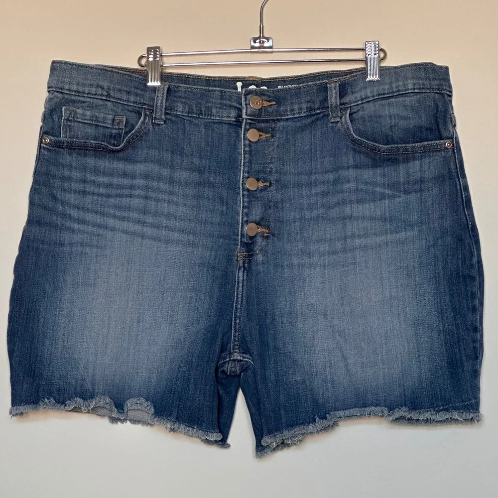 Lee Heritage Relaxed Fit High Rise Button‎ Fly Denim Shorts Blue Womens 20M